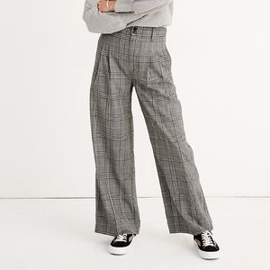 Madewell Pleated Wide-Leg Pants in Plaid